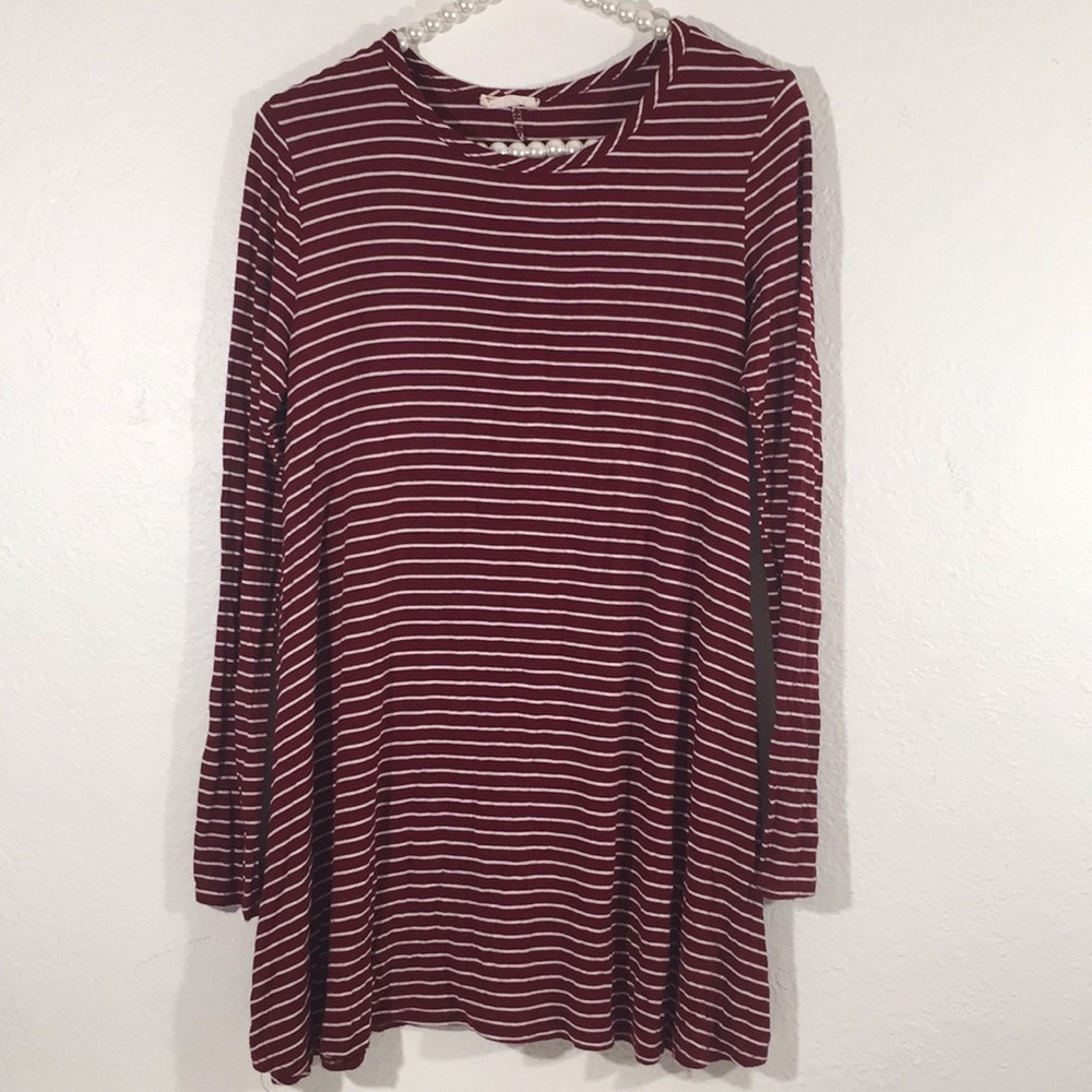 Red/White Striped Dress by Pinc Long Sleeves XL